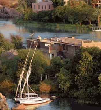 Fiume Nilo nella zona di Aswan